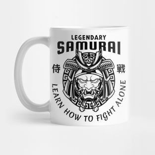 Samurai Oni Mask Illustration Mug